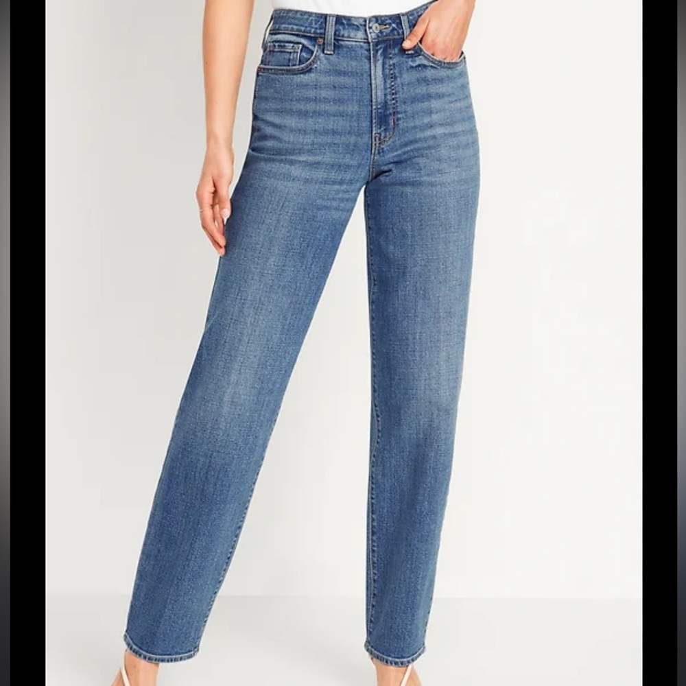 Old Navy High Rise OG Straight Blue Jeans